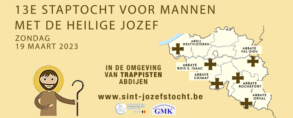 Locaties voor de Sint-Jozefstocht in 2023 voor heel België